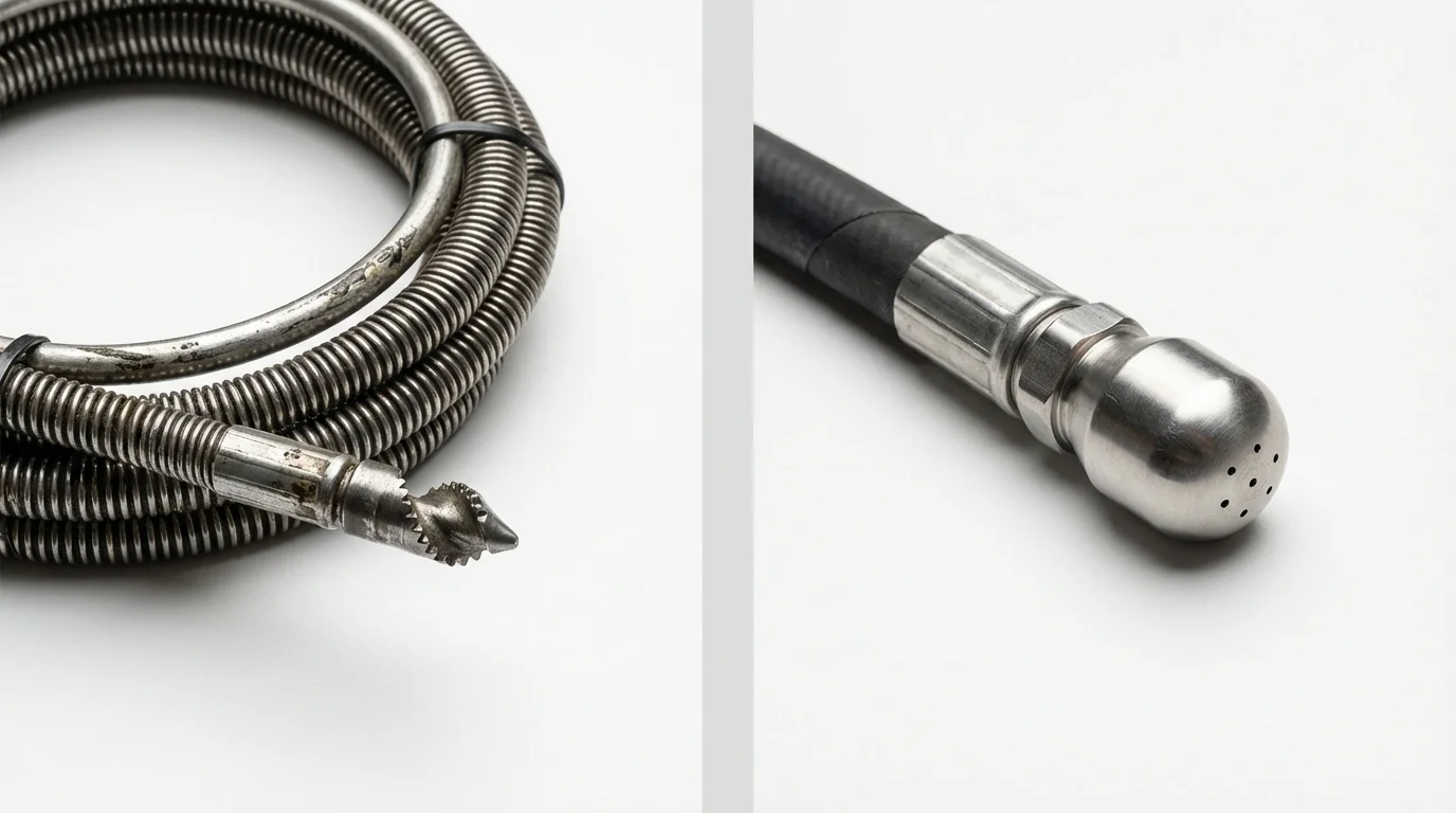 Drain snake cable and hydro jetting nozzle used for drain cleaning in Redfield, SD