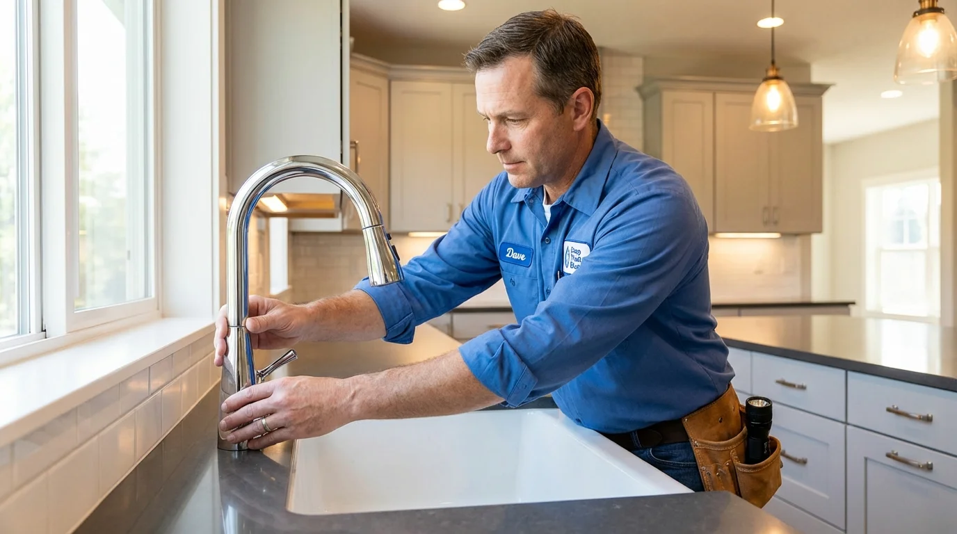 Kitchen faucet installation by Johns Plumbing LLC in Redfield